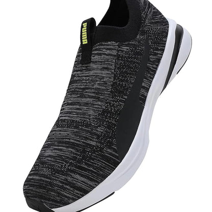 Puma Softride Rift Runlyn Knit Men's Slip-On Shoes (Black-Cool Dark Gray-Lemon Meringue) 31076601