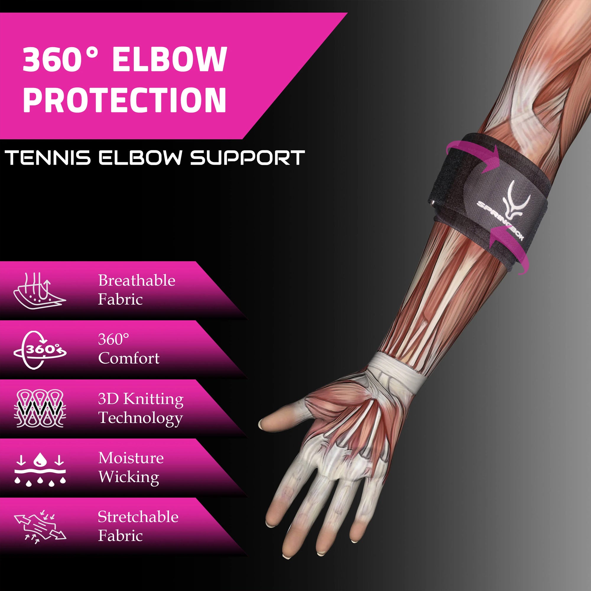 Springbok Tennis Elbow Support Brace for Men and Women - InstaSport