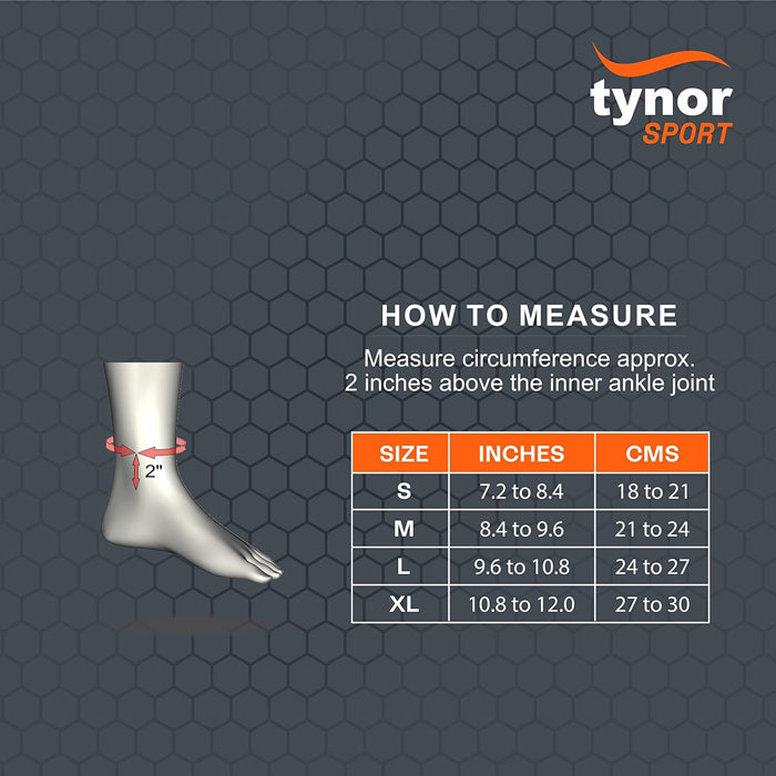 Tynor Air Pro Ankle Binder - Black & Orange