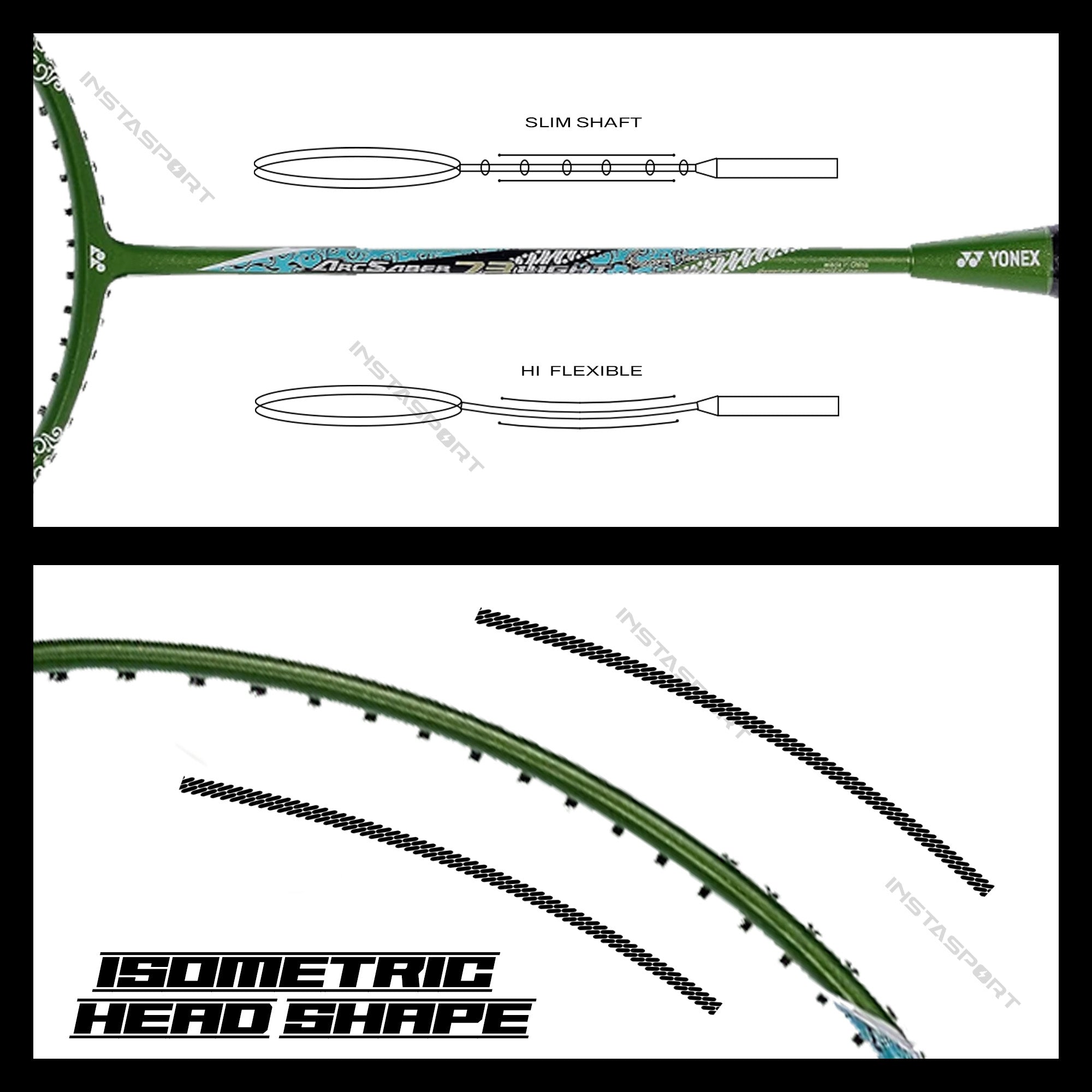 Yonex Arcsaber 73 Light Badminton Racket (Leaf Green) - InstaSport