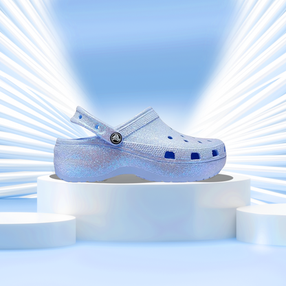 Crocs Women's Classic Platform Clog(Moon Jelly)
