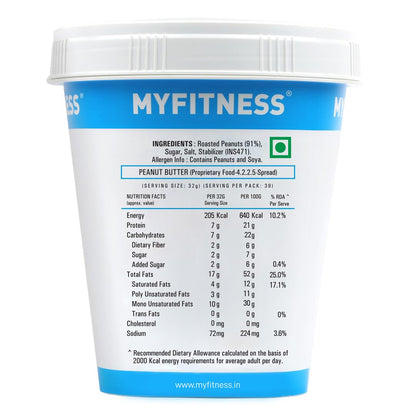 MYFITNESS Original Smooth Peanut Butter - InstaSport