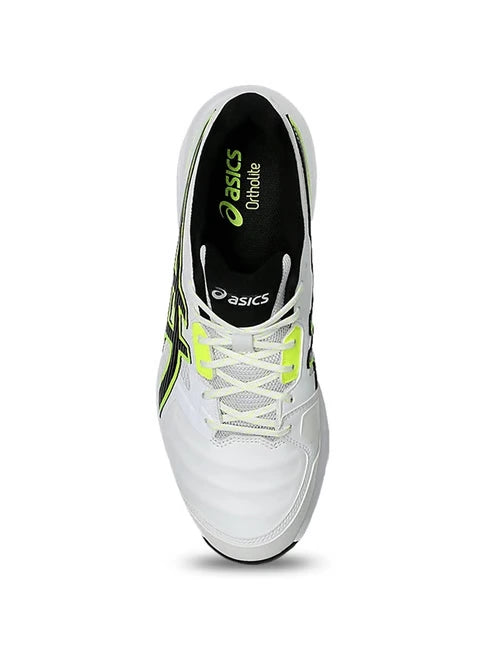 Asics Gel Gully 7 Cricket Shoes (White/ Safety Yellow) - InstaSport