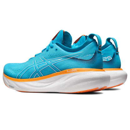 ASICS GEL-NIMBUS 25 (M) - (ISLAND BLUE/ SUN PEACH) RUNNING SHOES - InstaSport