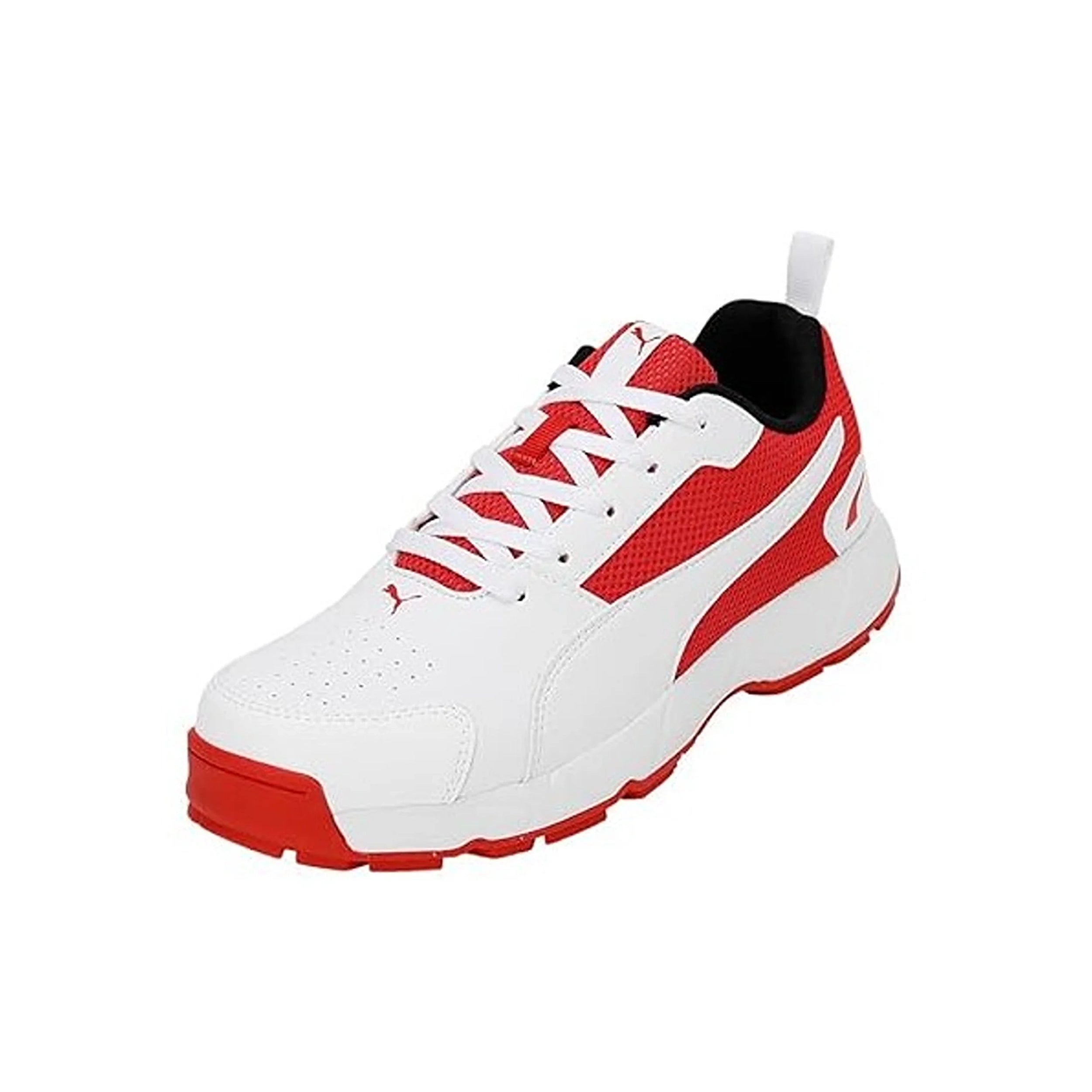 Puma Cricket Men's Highrun Cricket Shoes White-Burnt/Red-Black - 10780602