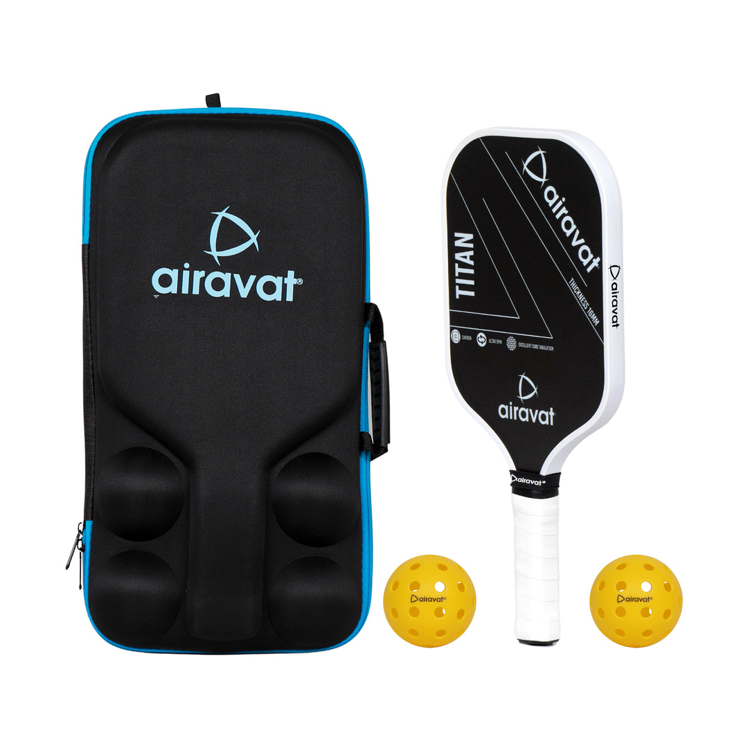 Airavat Titan Pickleball Paddle Set (1 Paddles + 2 Balls + 1 Bag/Assorted Colour)