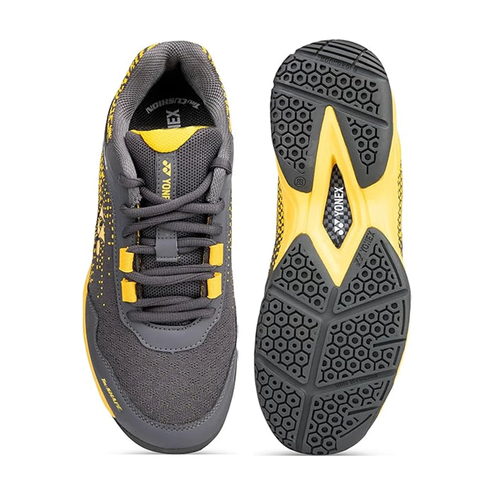 Yonex Velo 100 i Badminton Shoes Steel Grey Honey Mustard