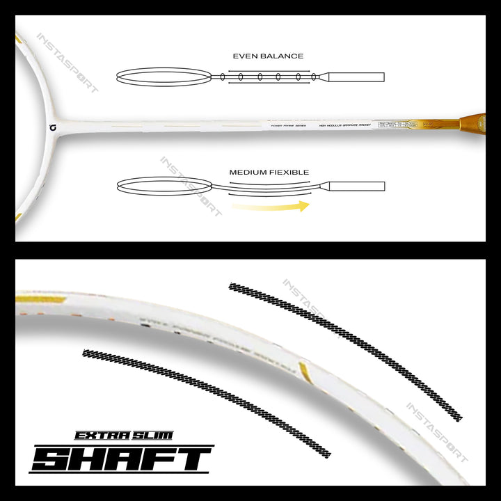 Apacs Finapi 232 XTRA Power Badminton Racket (White) - InstaSport