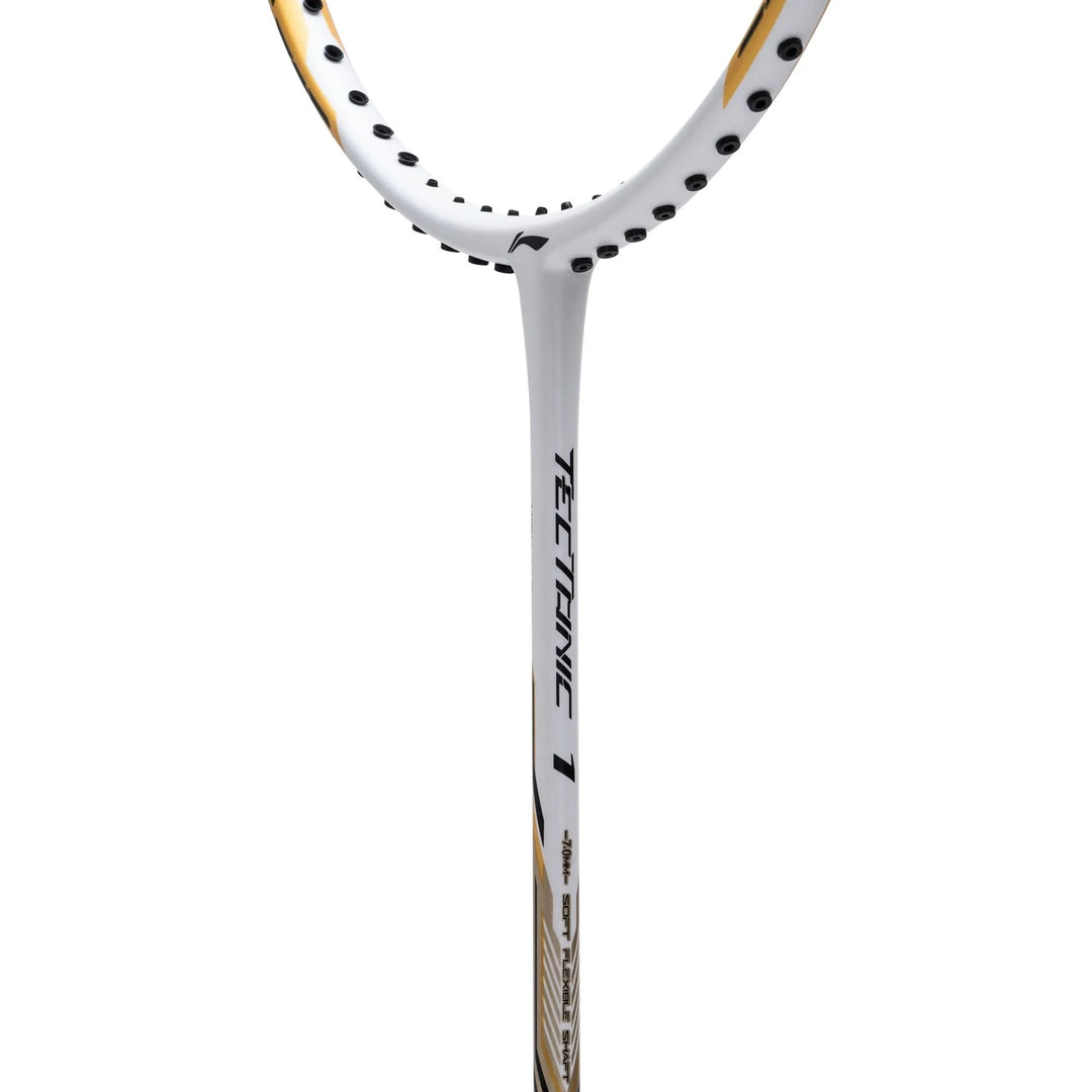 Li-Ning Tectonic 1S Badminton Racket- White / Gold