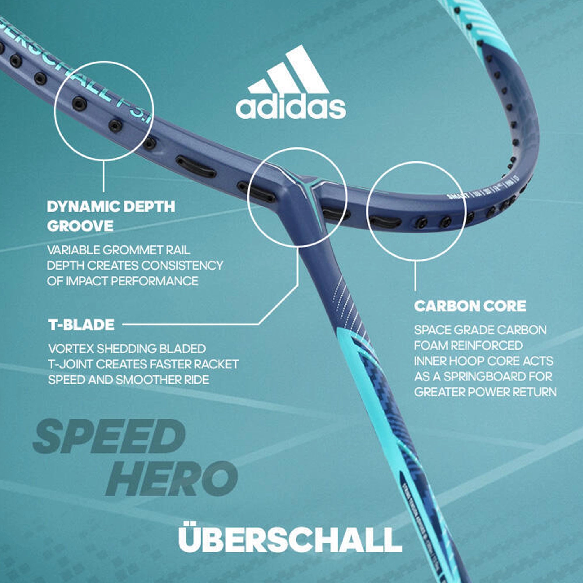 Adidas Uberschall F3.1 Unstrung Badminton Racket