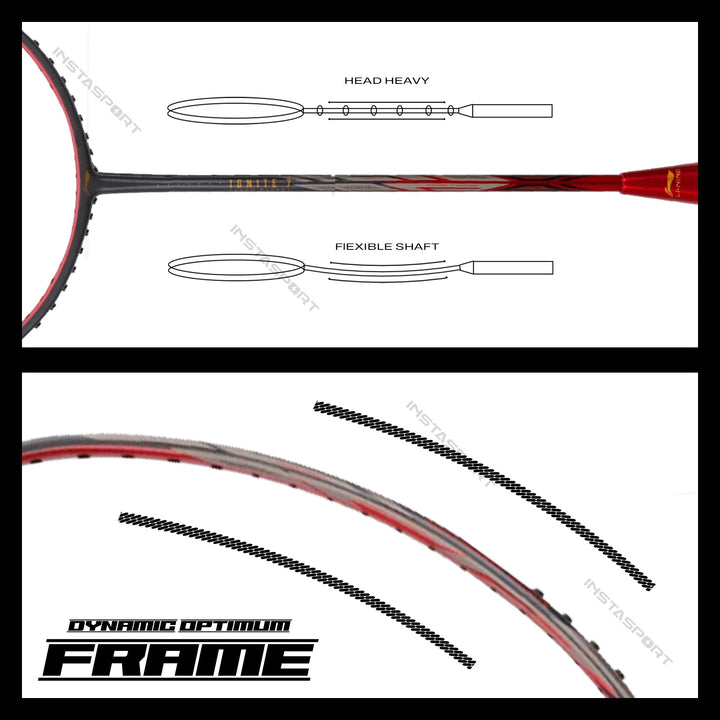 Li-Ning Ignite 7 Badminton Racket (Dark Grey/ Red) - InstaSport