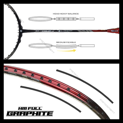 Apacs Z Ziggler Lite Badminton Racket (Red/Black) - InstaSport