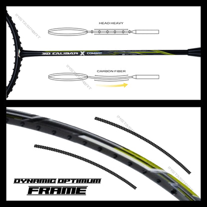 Li-Ning 3D CALIBAR X Combat (Black/Lime) Badminton Racket - InstaSport