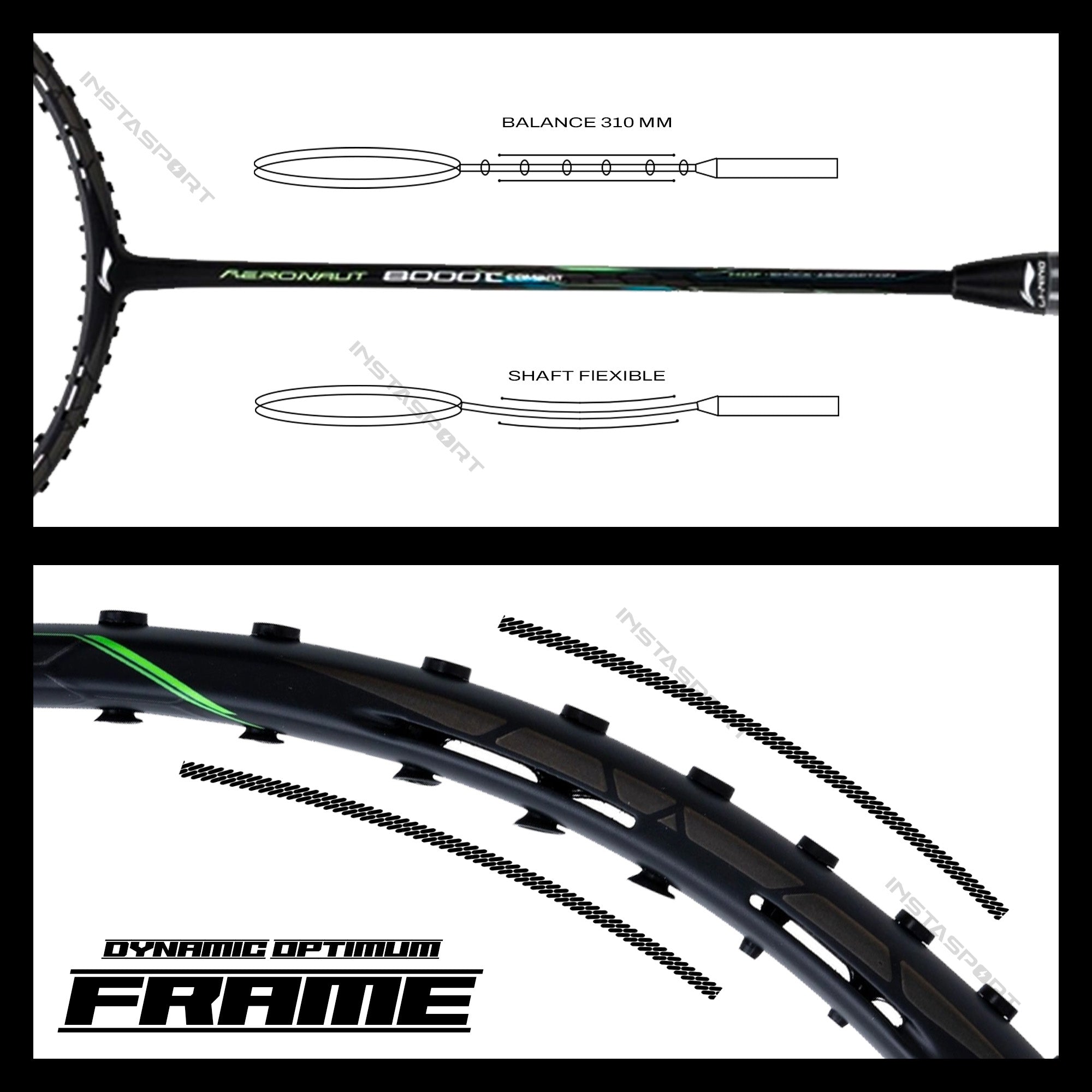 Li-Ning Aeronaut 8000 Combat Badminton Racket - InstaSport
