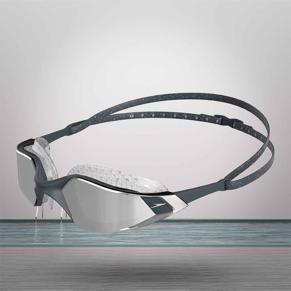Speedo Unisex Adult Aquapulse Pro Mirror-Lens Swim Goggles - Grey & Silver