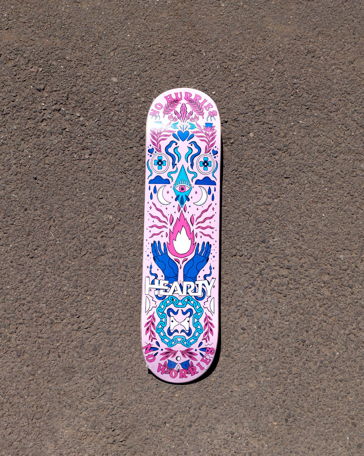 Hearty Skateboard Deck No worries Soft Pink- 8.0" & 8.125" - InstaSport