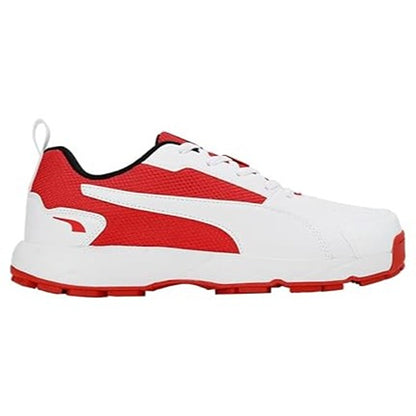 Puma Cricket Men's Highrun Cricket Shoes White-Burnt/Red-Black - 10780602