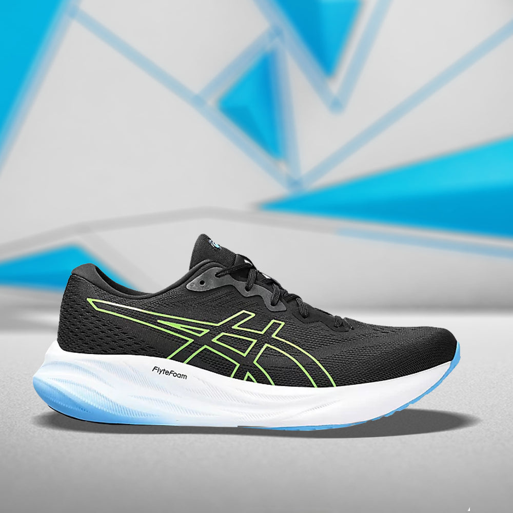 ASICS GEL PULSE 15 MENS' (BLACK/ ELECTRIC LIME) RUNNING SHOES - InstaSport