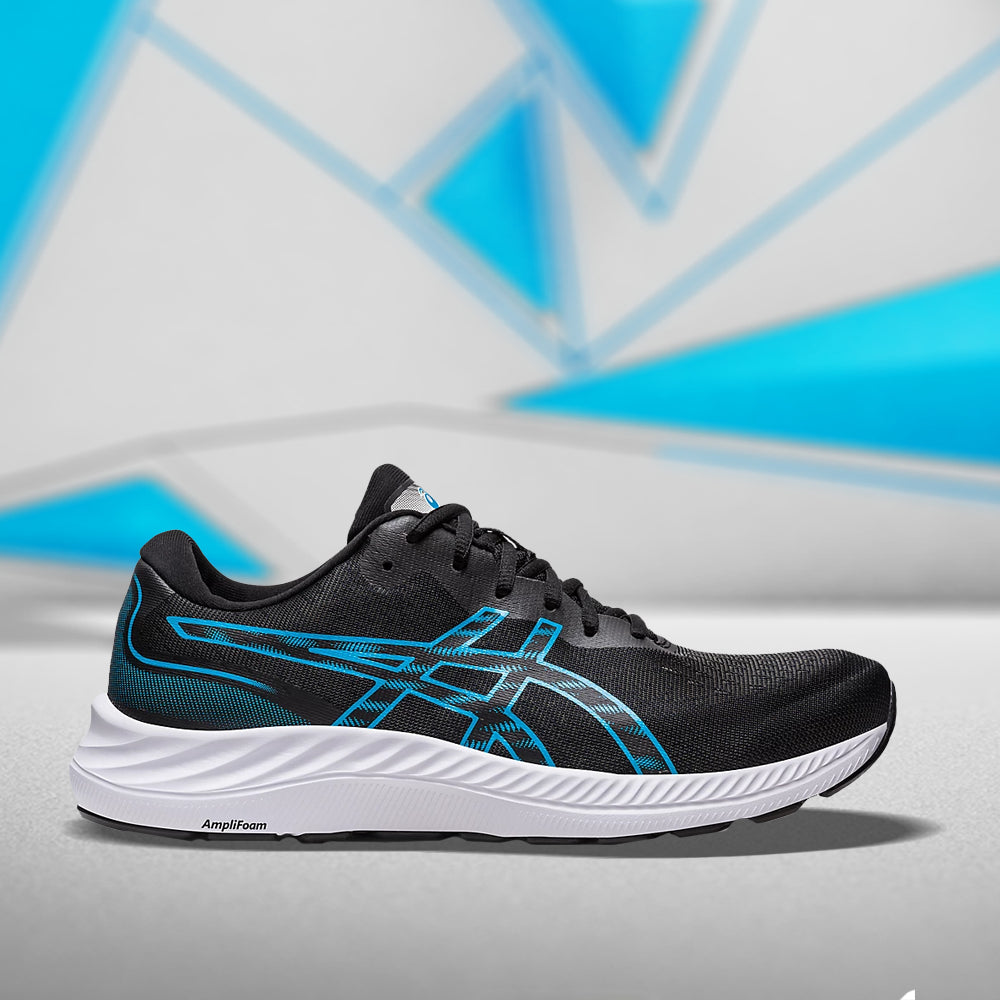 ASICS GEL-EXCITE 9 (M) - BLACK/ISLAND BLUE RUNNING SHOES - InstaSport