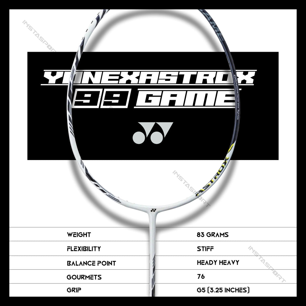YONEX Astrox 99 Game Badminton Racket (White Tiger) - InstaSport