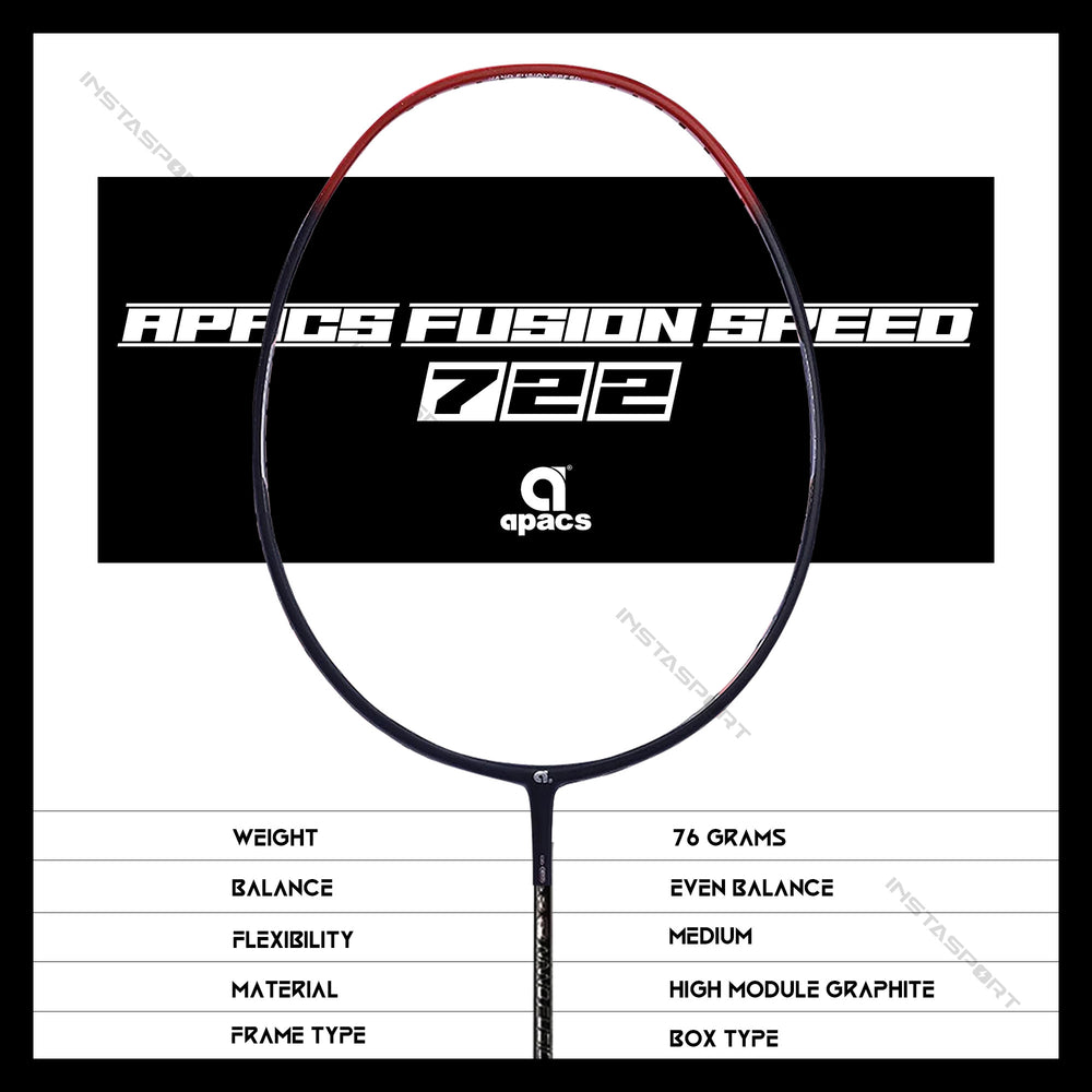 Apacs Nano Fusion 722 Red Badminton Racket - InstaSport