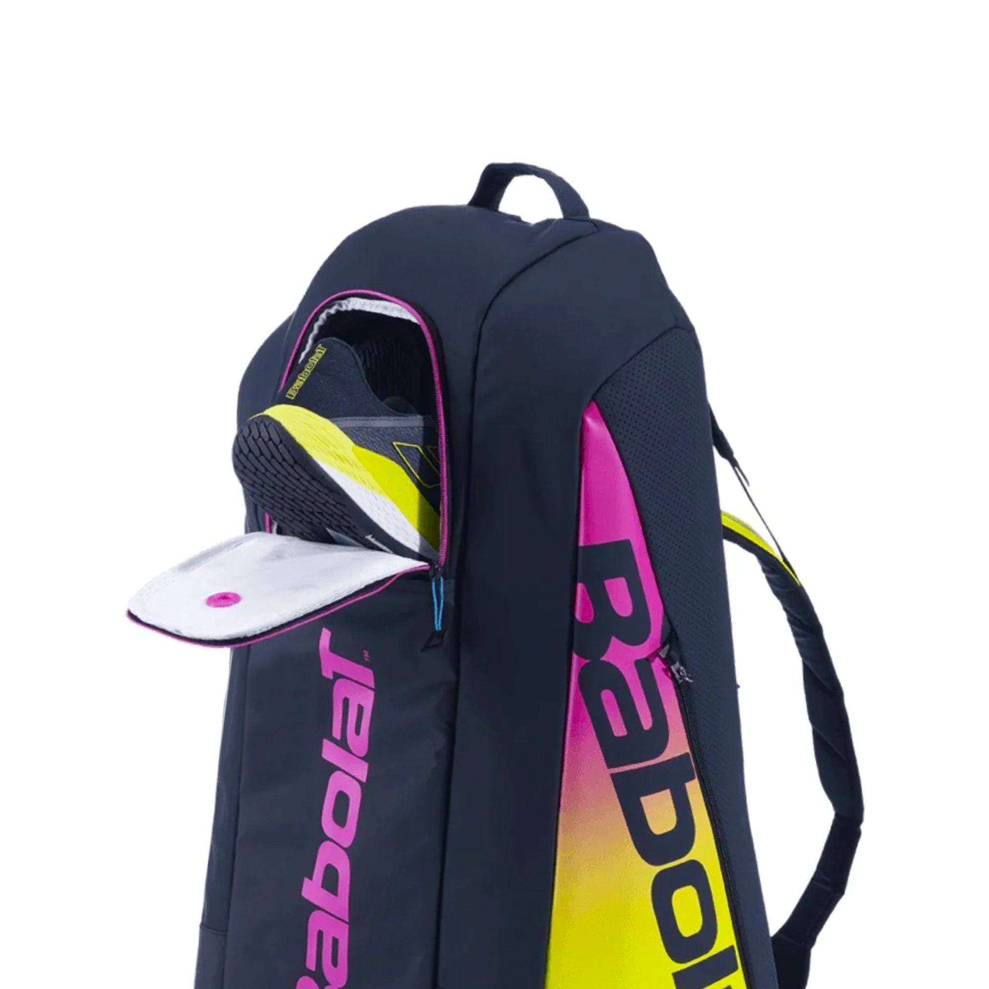 Babolat Pure Aero Rafa RH 6 Tennis Kitbag ( Blue/ Yellow/ Pink) - InstaSport