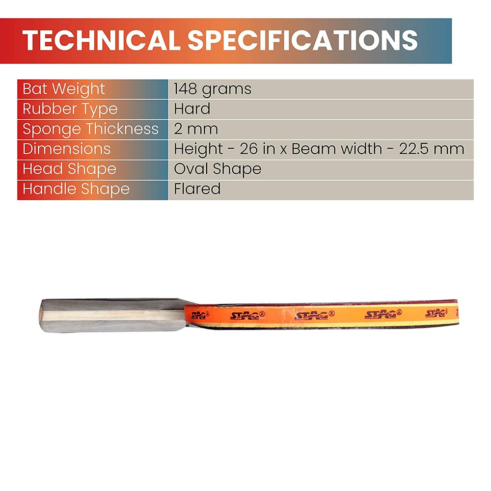Stag 3 Star Table Tennis Racquet - InstaSport