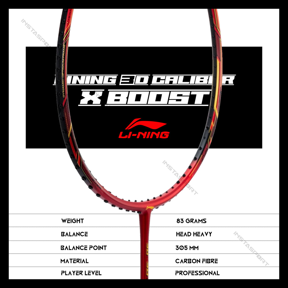 Li-Ning 3D CALIBAR X Boost (Red/Black) Badminton Racket - InstaSport