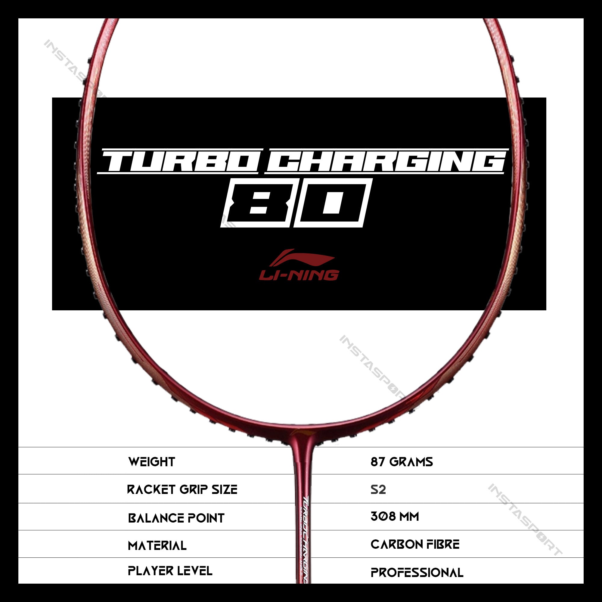 Li-Ning Turbocharging 80 Badminton Racket - InstaSport