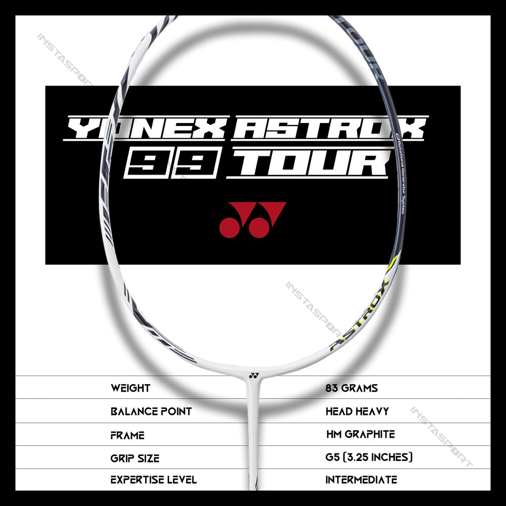 YONEX Astrox 99 Tour Badminton Racket (White Tiger) - InstaSport
