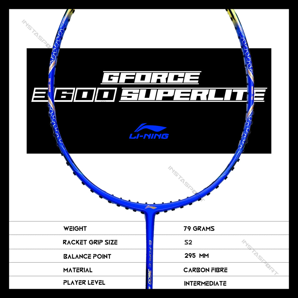 Li-Ning GForce 3600 Superlite Badminton Racket (Blue/Yellow) - InstaSport