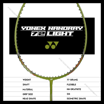 Yonex Nanoray 72 Light (Gold) Badminton Racket - InstaSport