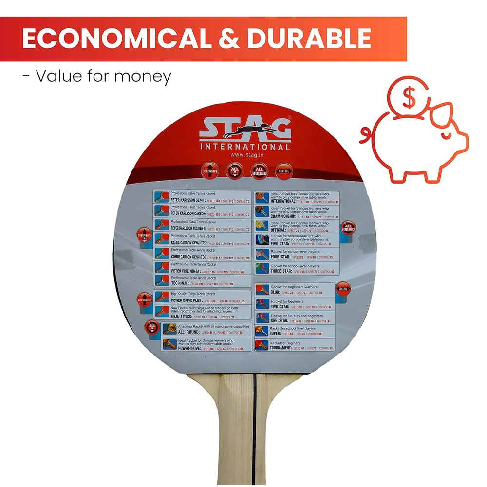 Stag 2 Star Table Tennis Racquet - InstaSport