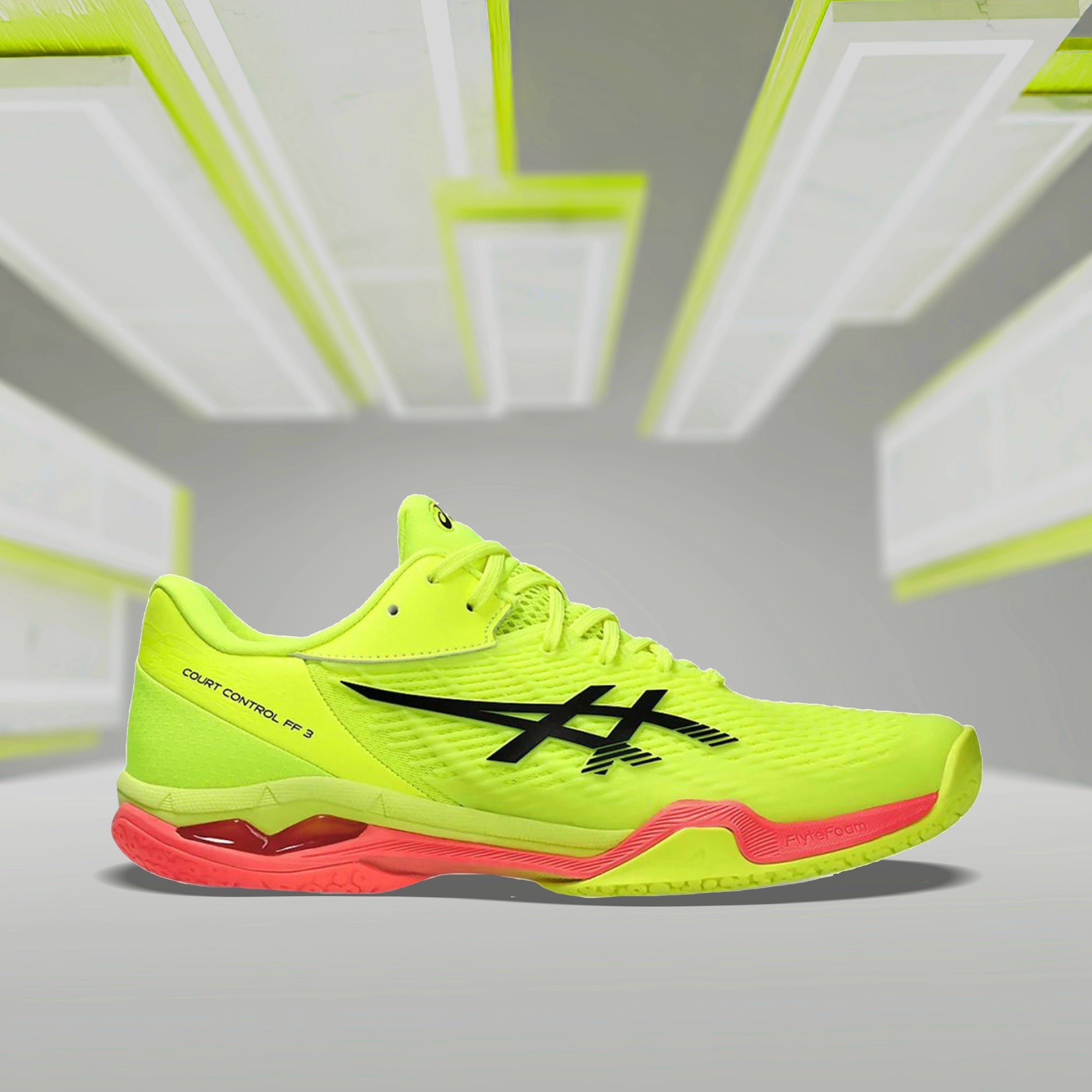 Asics Court Control FF3 Paris (Safety Yellow/ Black) Badminton Shoes - InstaSport