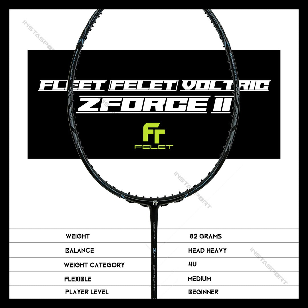 Fleet (Felet) Voltric Z-Force II Unstrung Badminton Racket - InstaSport