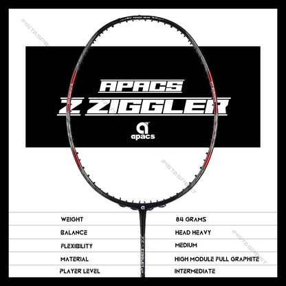 Apacs Z Ziggler Lite Badminton Racket (Red/Black) - InstaSport