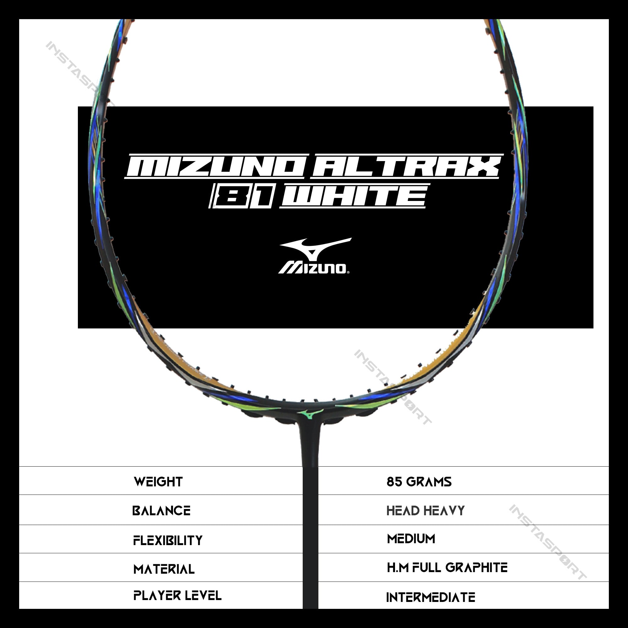 Mizuno Altrax 81 Black Badminton Racket InstaSport