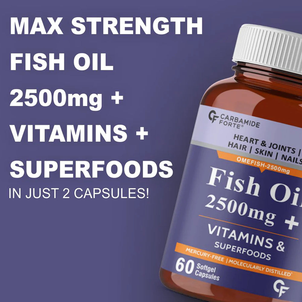 Carbamide Forte Fish Oil 2500mg- 60 Capsules - InstaSport