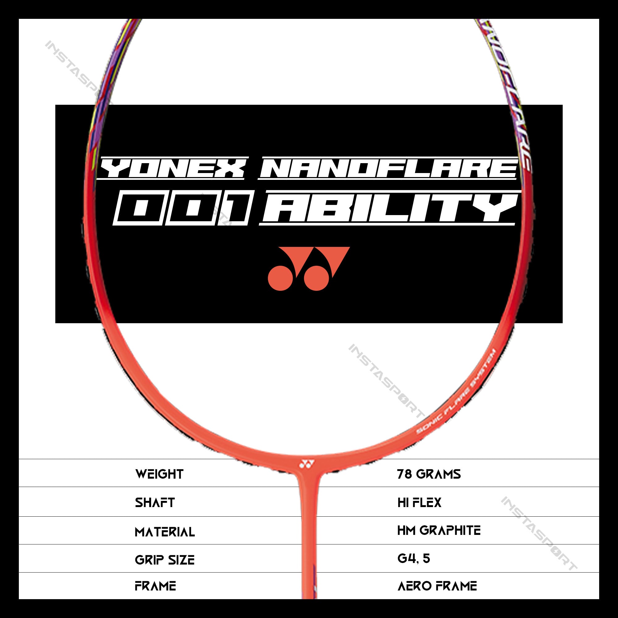 YONEX Nanoflare 001 Ability Badminton Racket - InstaSport