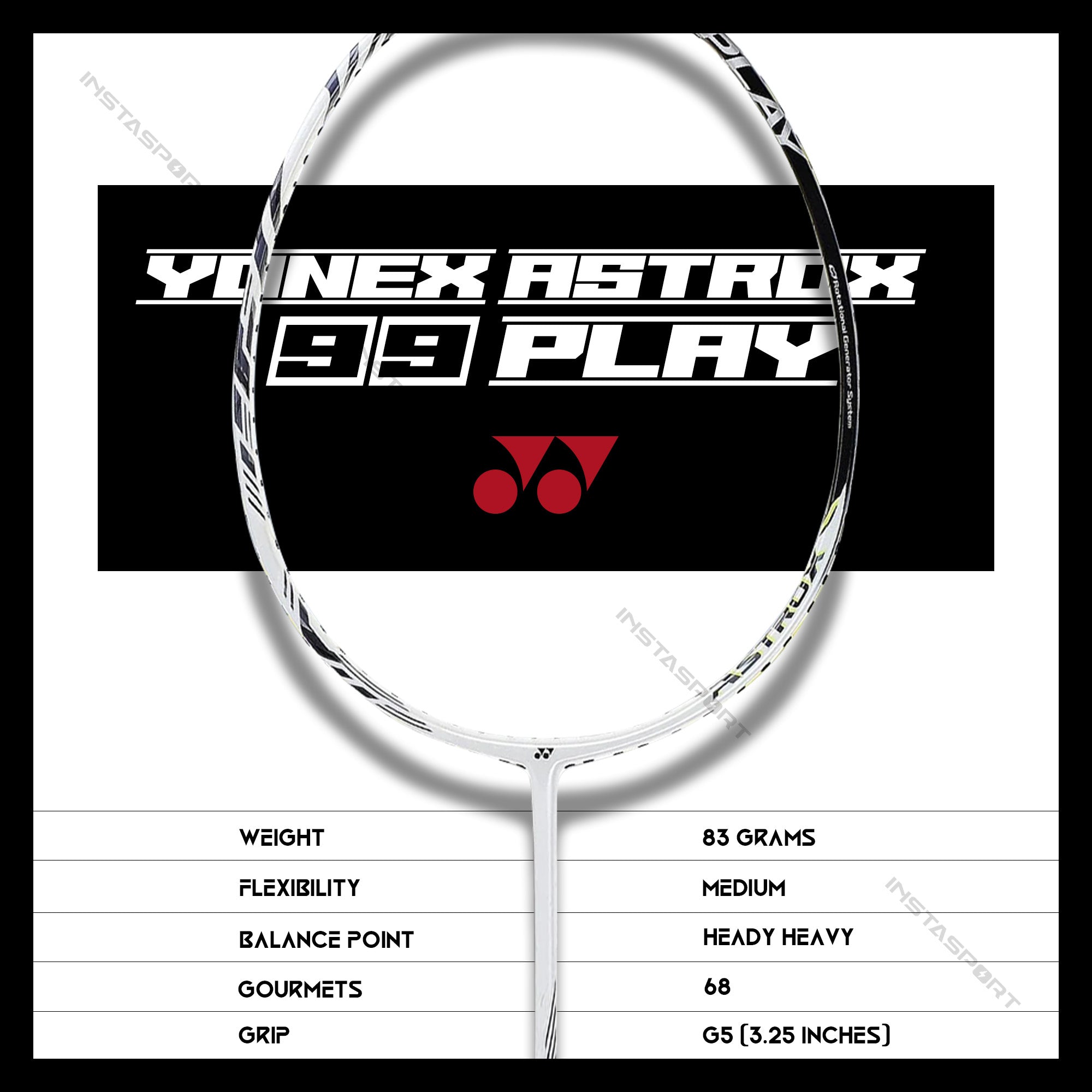 YONEX Astrox 99 Play (White Tiger) Badminton Racket - InstaSport