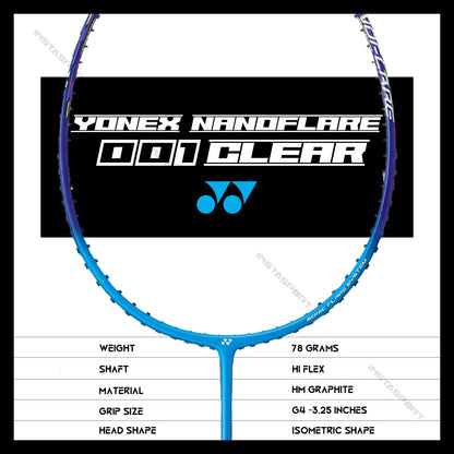 YONEX Nanoflare 001 Clear Badminton Racket - InstaSport