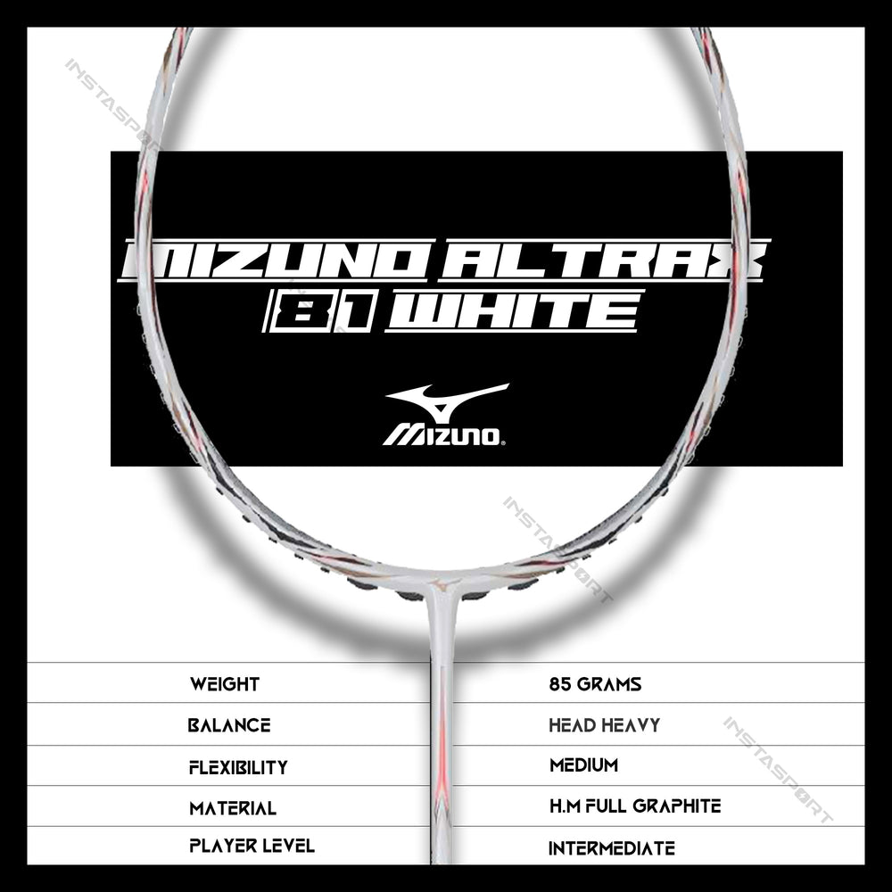 Mizuno Altrax 81 White Badminton Racket - InstaSport