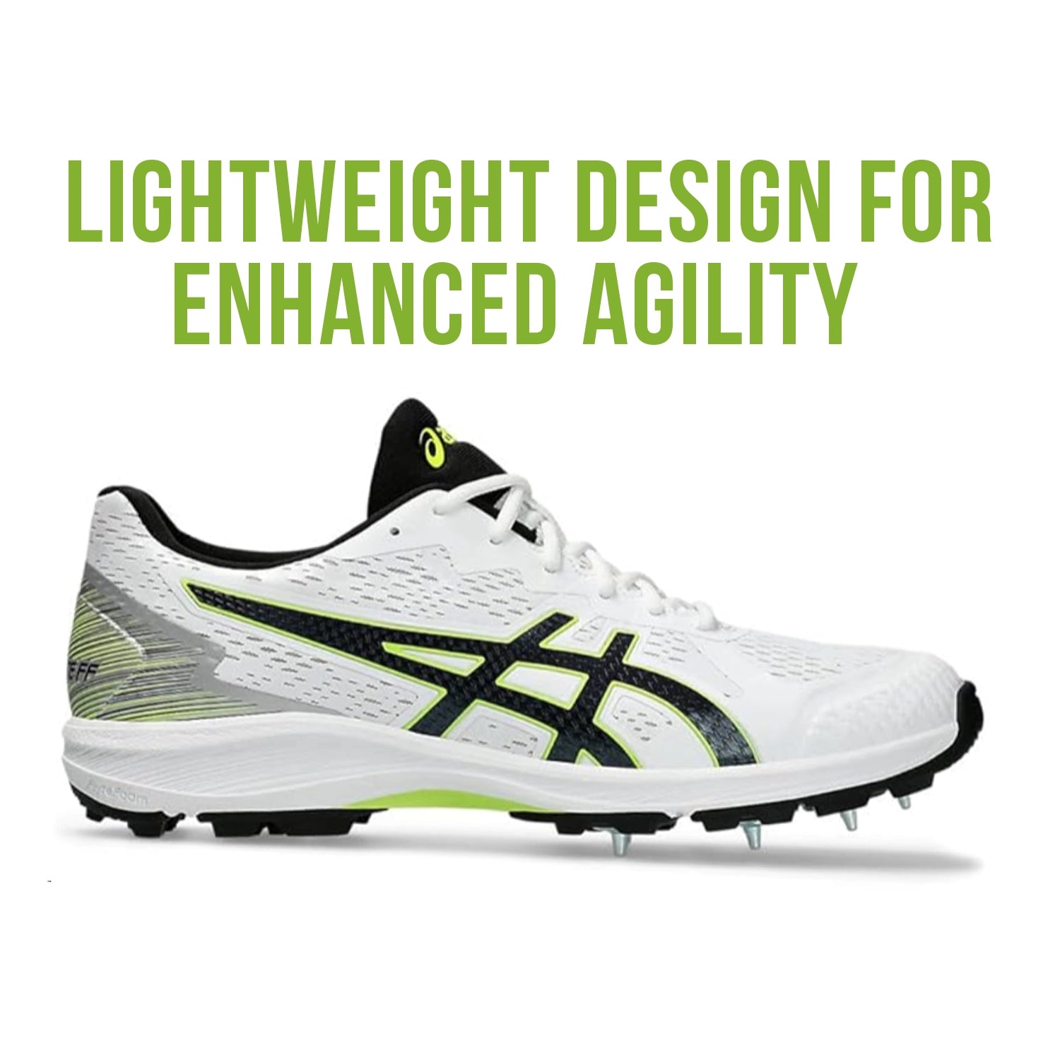 Asics Strike Rate FF Cricket Shoes - (White/Black) - 1111A245.100