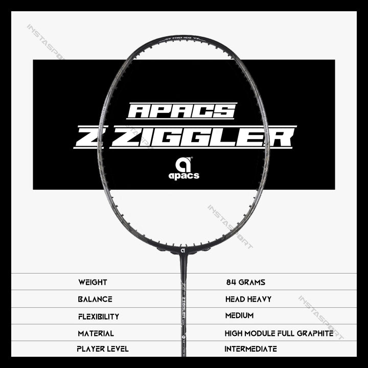 Apacs Z Ziggler Lite Badminton Racket (Grey)