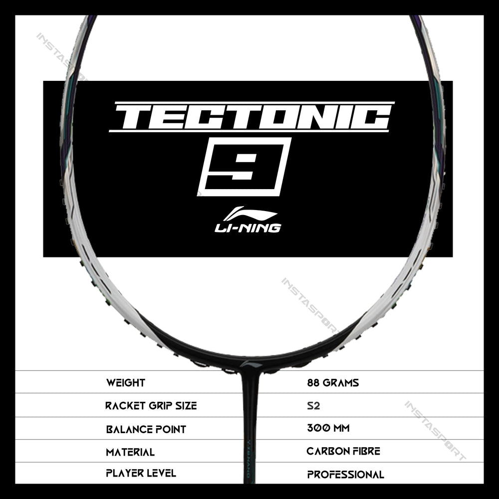 Li-Ning Tectonic 9 Unstrung Badminton Racket (3U/ 88 gms) - InstaSport