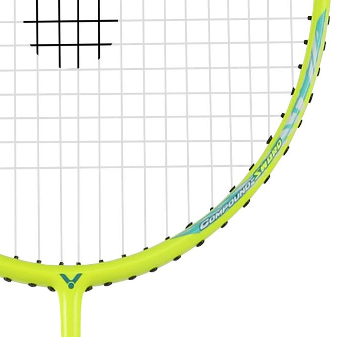 Victor Aura Speed 9 Strung Badminton Racket - Light Lime - 4U