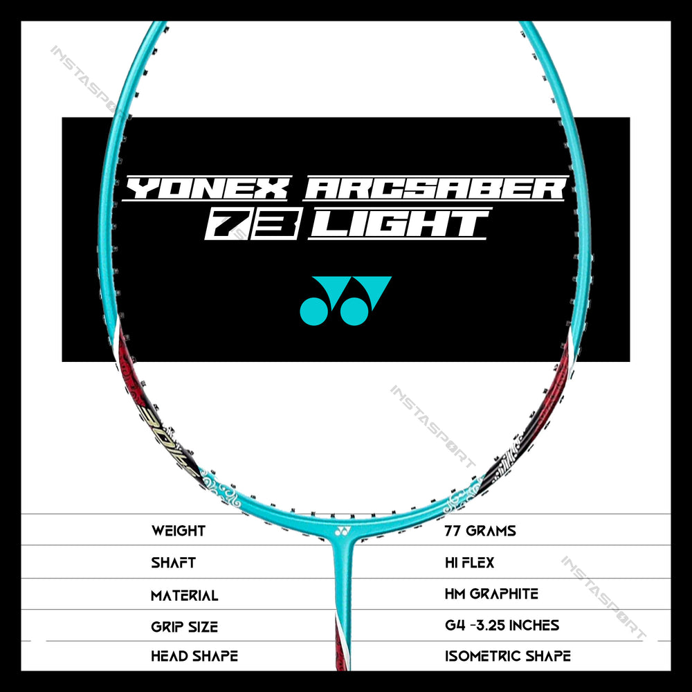 Yonex Arcsaber 73 Light Badminton Racket (Turquoise) - InstaSport