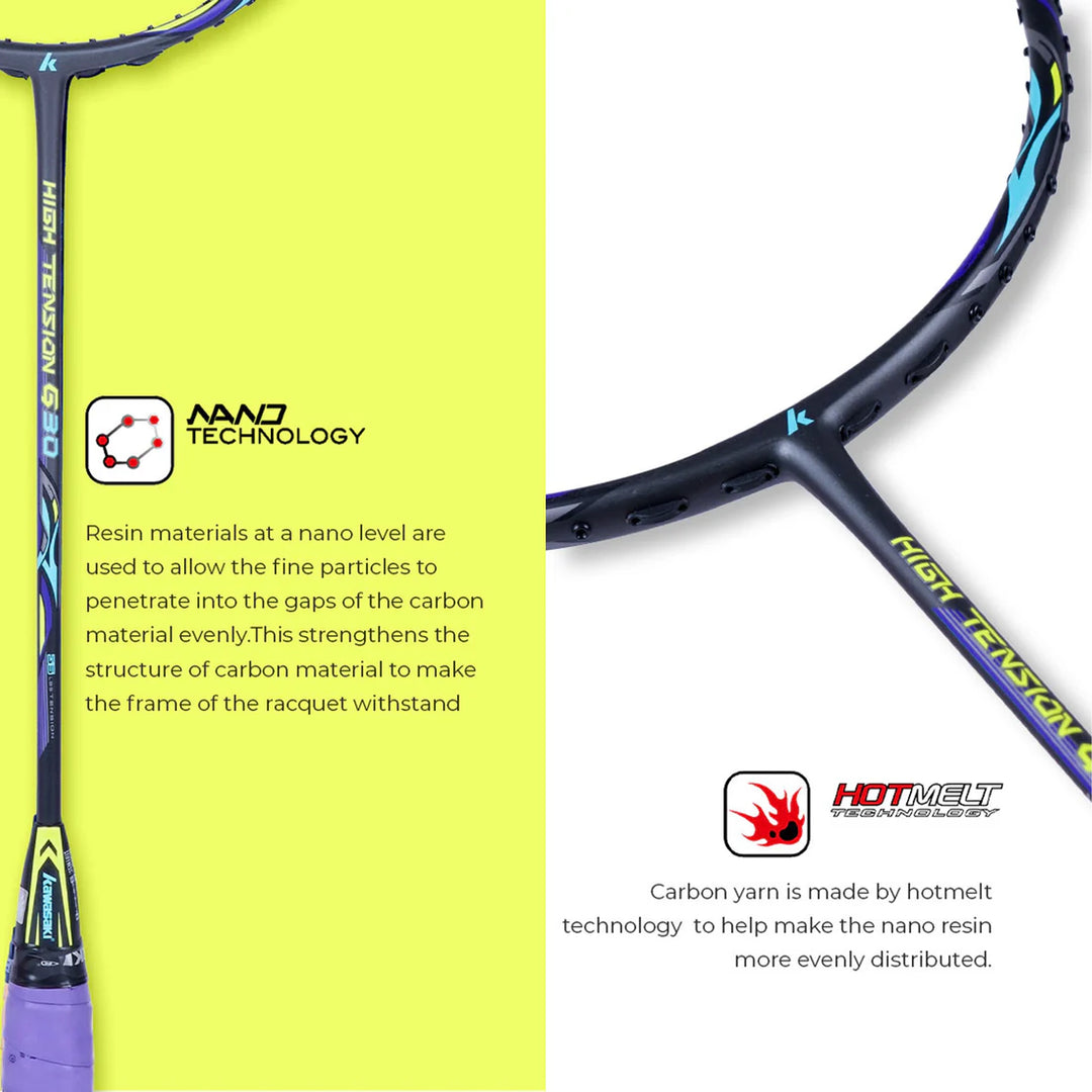 Kawasaki High Tension G30 Untstrung Badminton Racket - 4U