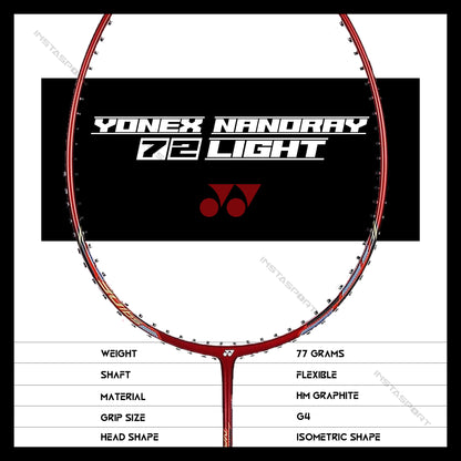 Yonex Nanoray 72 Light (Dark Red) Badminton Racket - InstaSport