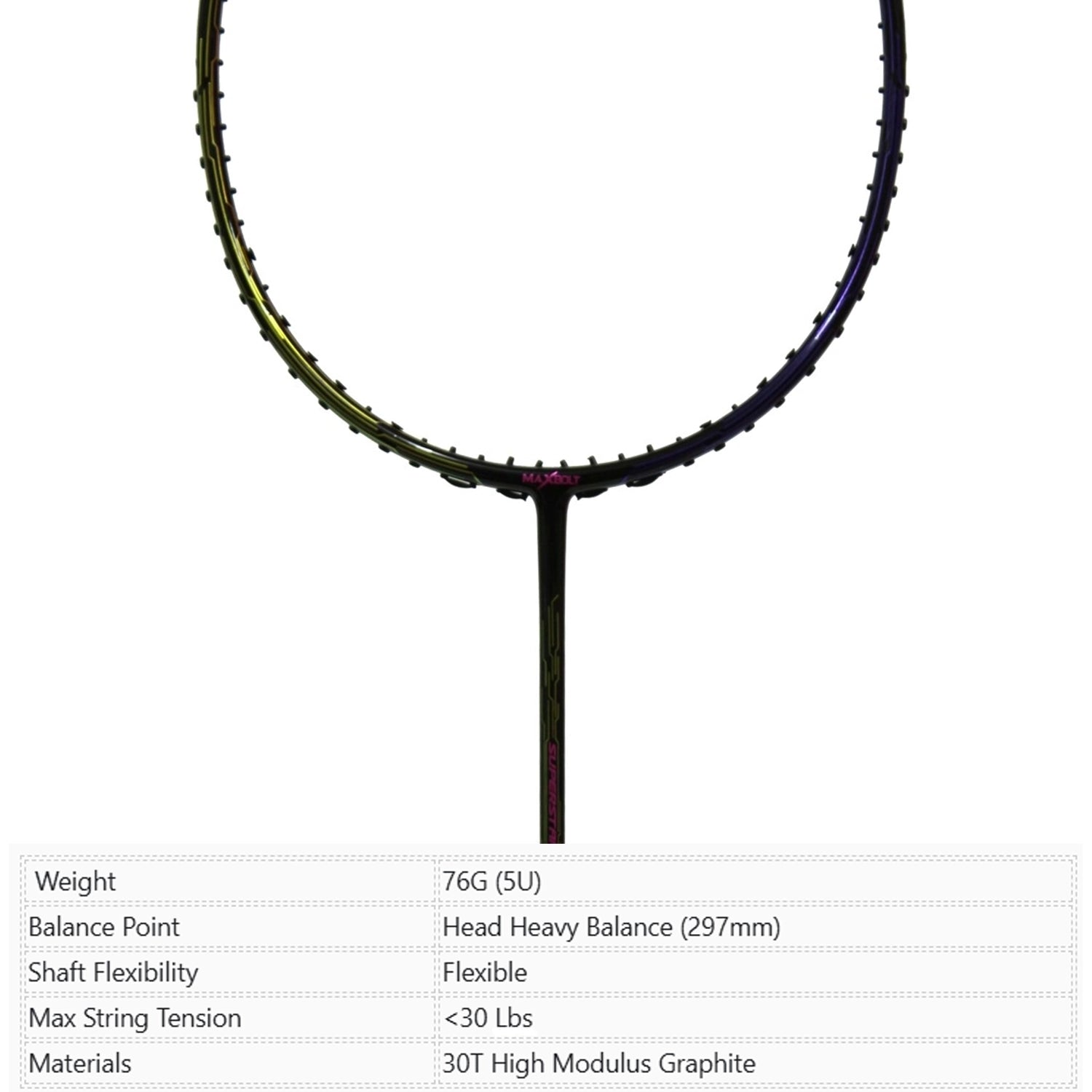 Maxbolt Super Star LT Badminton Racket - Balck
